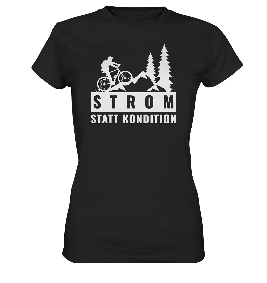 mountainbike t shirt damen Damen T-Shirt Strom statt Kondition – Alplove